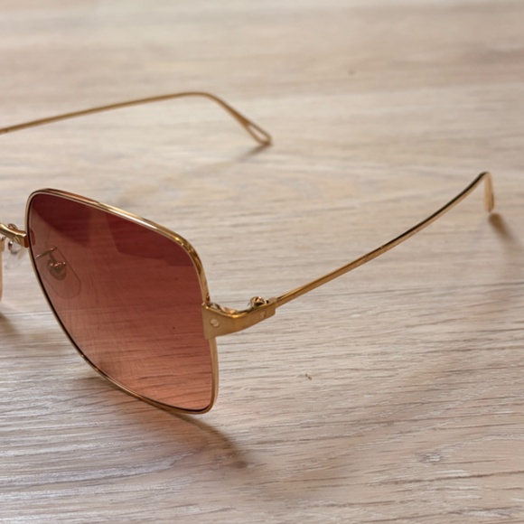 NWT Cartier Santos de Cartier Red Rectangular Gold Frame Ladies Sunglasses main image 6